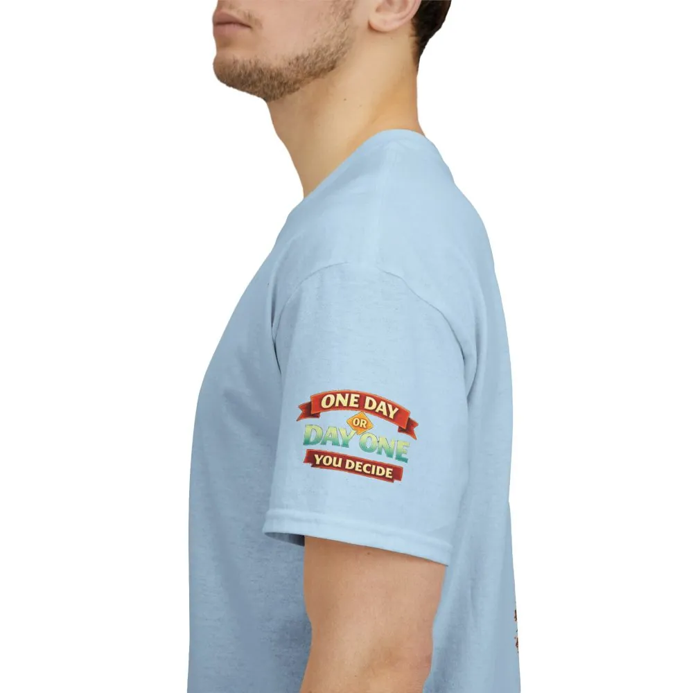 6082352116805626755_2048.jpeg Unisex Heavy Cotton Tee — "One Day Or Day One" Design Scenic-Line