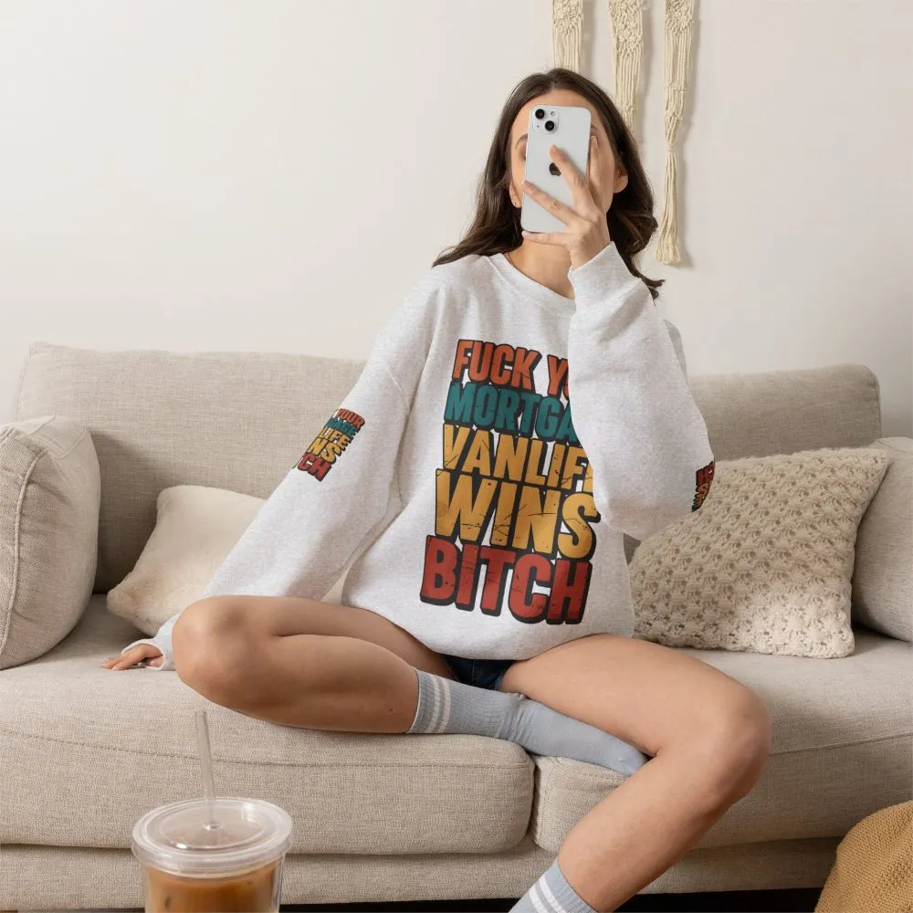 Unisex Heavy Blend™ Crewneck Sweatshirt — "Fuck Your Mortgage" Design F**K-Line