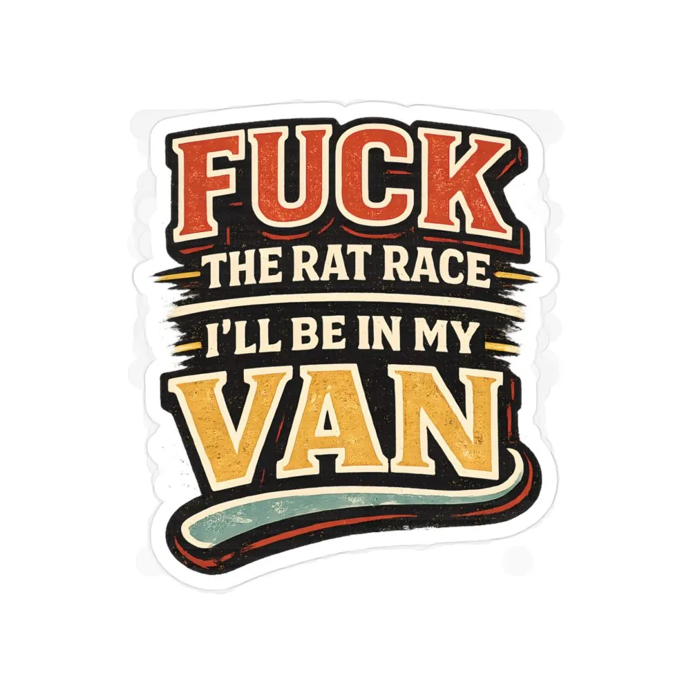 Transparent Outdoor Stickers – "Fuck The Rat Race" Design F**K-Line
