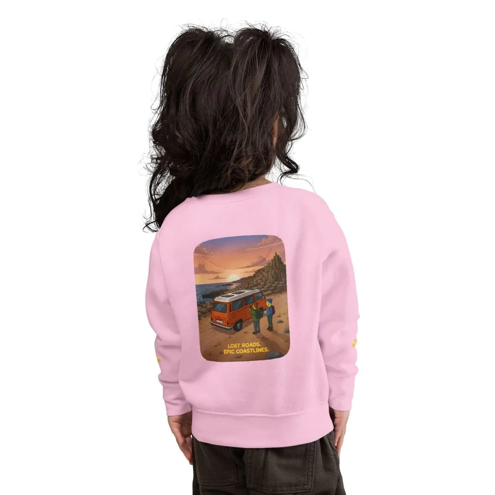 609440424030808673_2048.jpeg Toddler Sweatshirt - "Lost Roads Epic Coastlines" (Design Sitcom-Line)