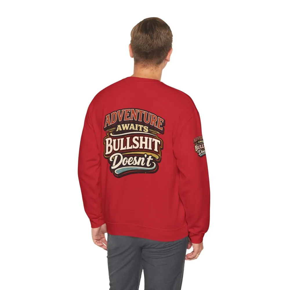 Unisex Heavy Blend™ Crewneck Sweatshirt — "Adventure Awaits" Design F**K-Line