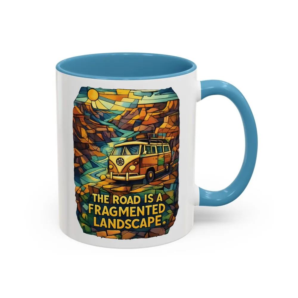 6162475775824757995_2048.jpeg Accent Coffee Mug (11, 15oz) — "The Road Is A Fragmented Landscape" Design Cubic-Line