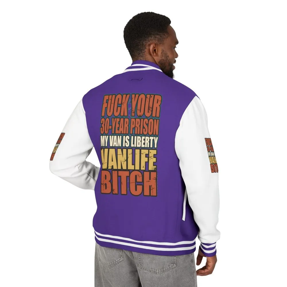 Unisex Heavyweight Letterman Jacket — "Fuck Your 30 Year" Design F**K-Line