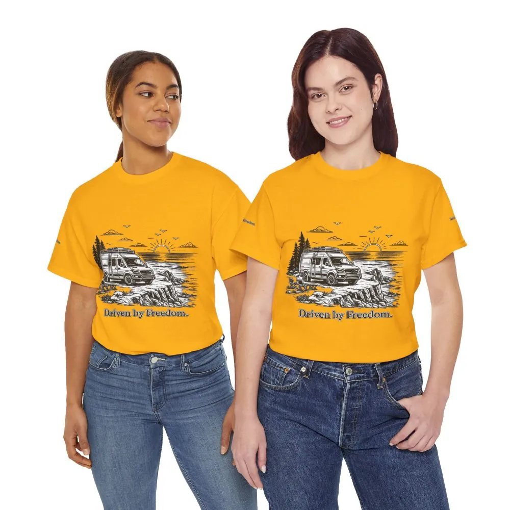6210650774166769776_2048.jpeg Unisex Heavy Cotton Tee — ""Driven By Freedom" Design Minimal-Line