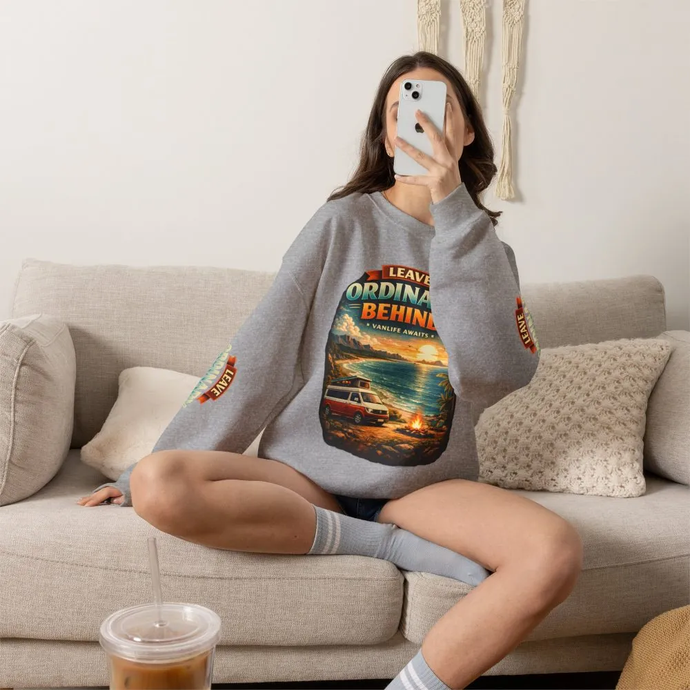 Unisex Heavy Blend™ Crewneck Sweatshirt — "Leave Ordinary Behind" Design Scenic-Line