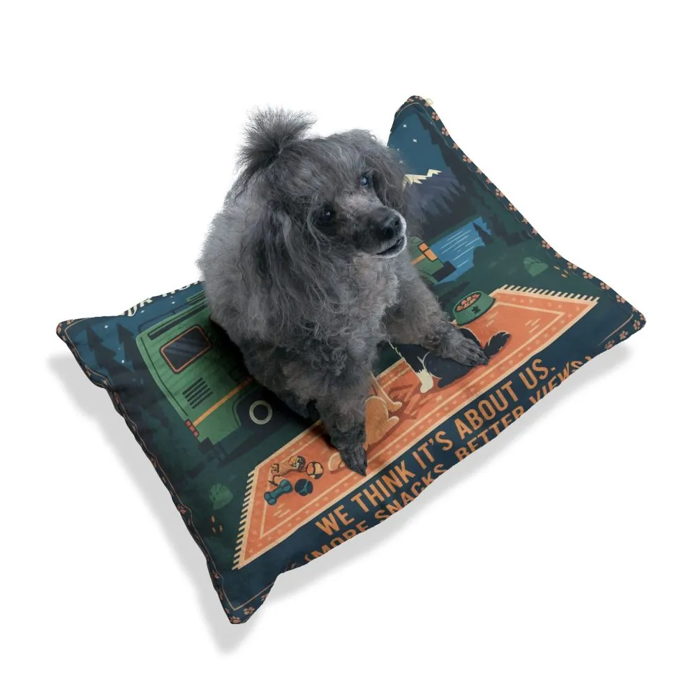 Pet Bed — 'Our Humans Bought a Van' Camper Dogs Camping Pillow for RV Lovers