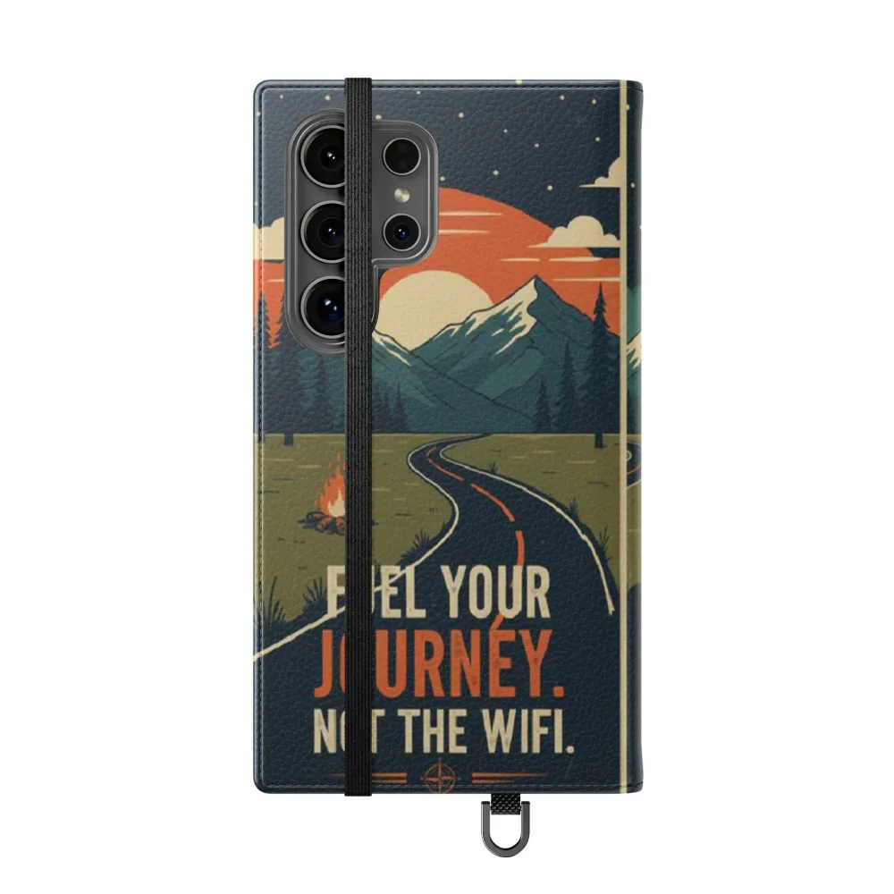 Flip Phone Case — "Fuel Your Journey, Not the Wifi" Wallet Cover