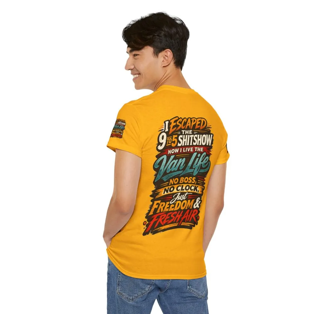 6240199176591658692_2048.jpeg Unisex Heavy Cotton Tee — "I Escaped The 9 To 5" Design F**K-Line