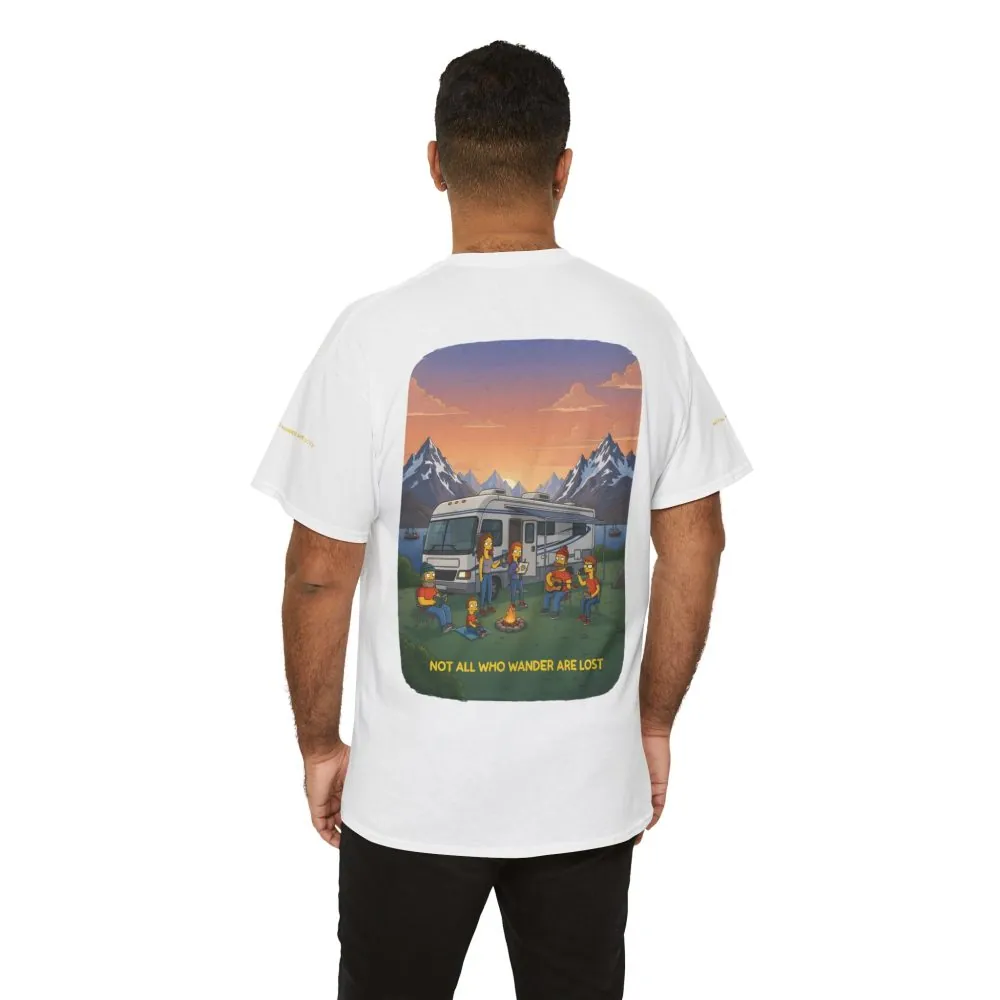 Unisex Heavy Cotton Tee — "Not All Who Wander Are Lost" Design Sitcom-Line