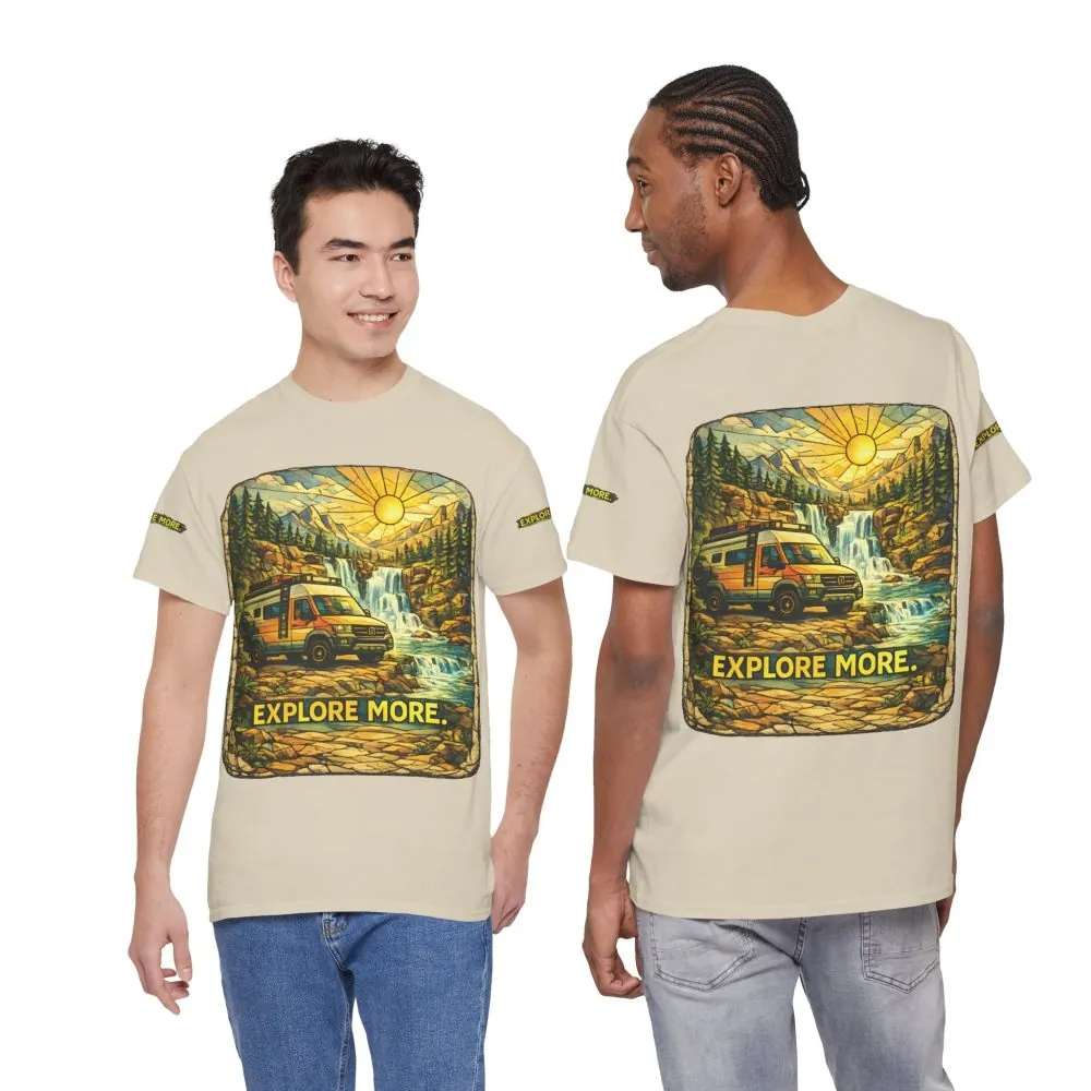 Unisex Heavy Cotton Tee — "Explore More" Design Cubic-Line