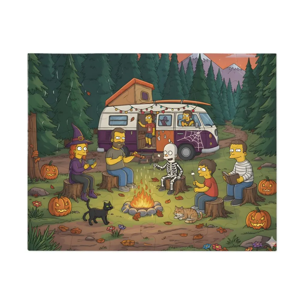 Jigsaw Puzzle with Tin — Autumn Camping Jigsaw Halloween