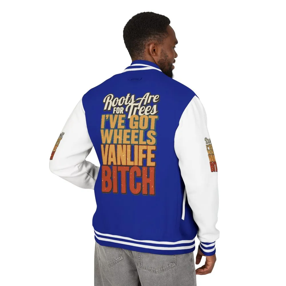 Unisex Heavyweight Letterman Jacket — "Roots Are For Trees" Design F**K-Line