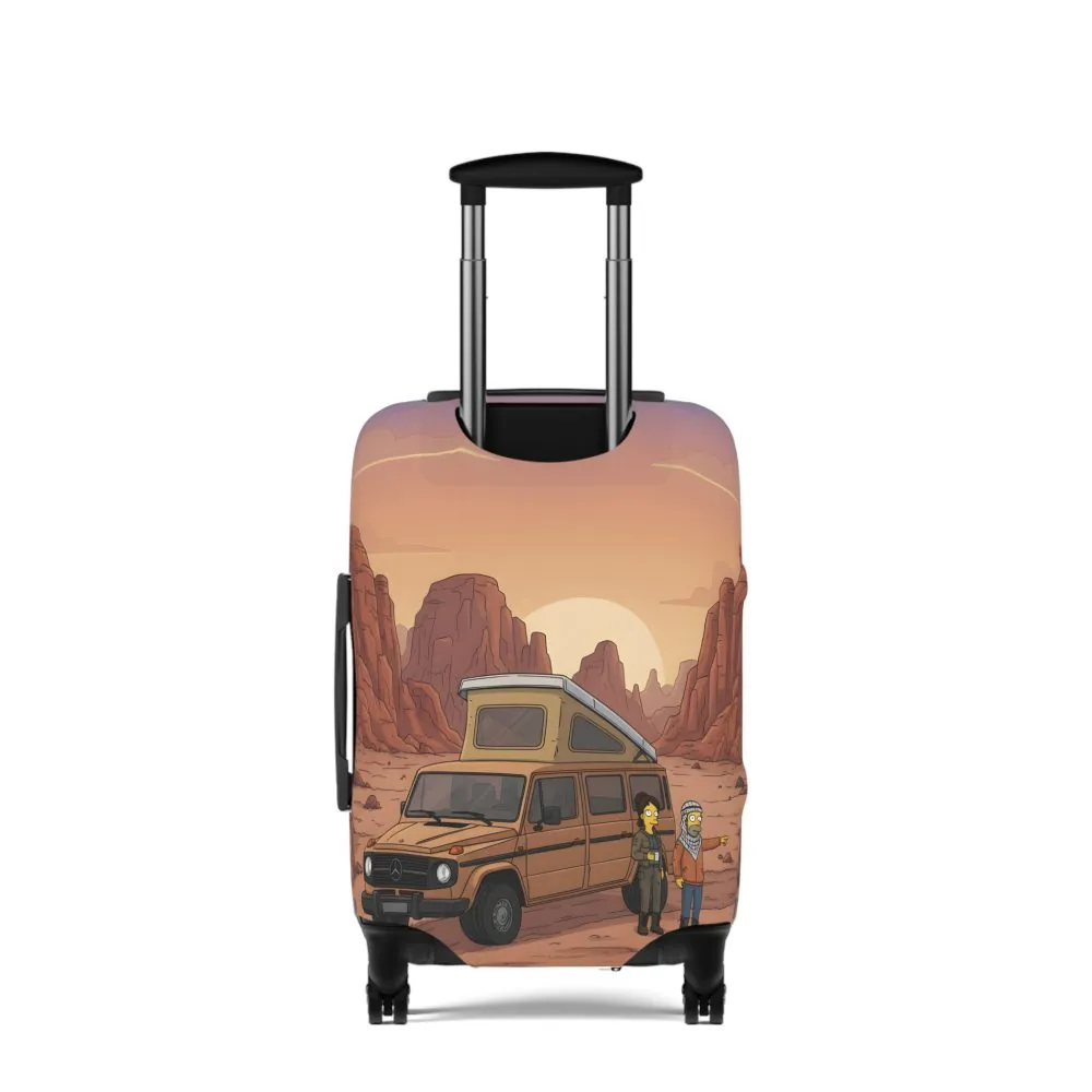 Luggage Cover — Adventure Camper Sketch Travel Suitcase(Design Sitcom-Line)