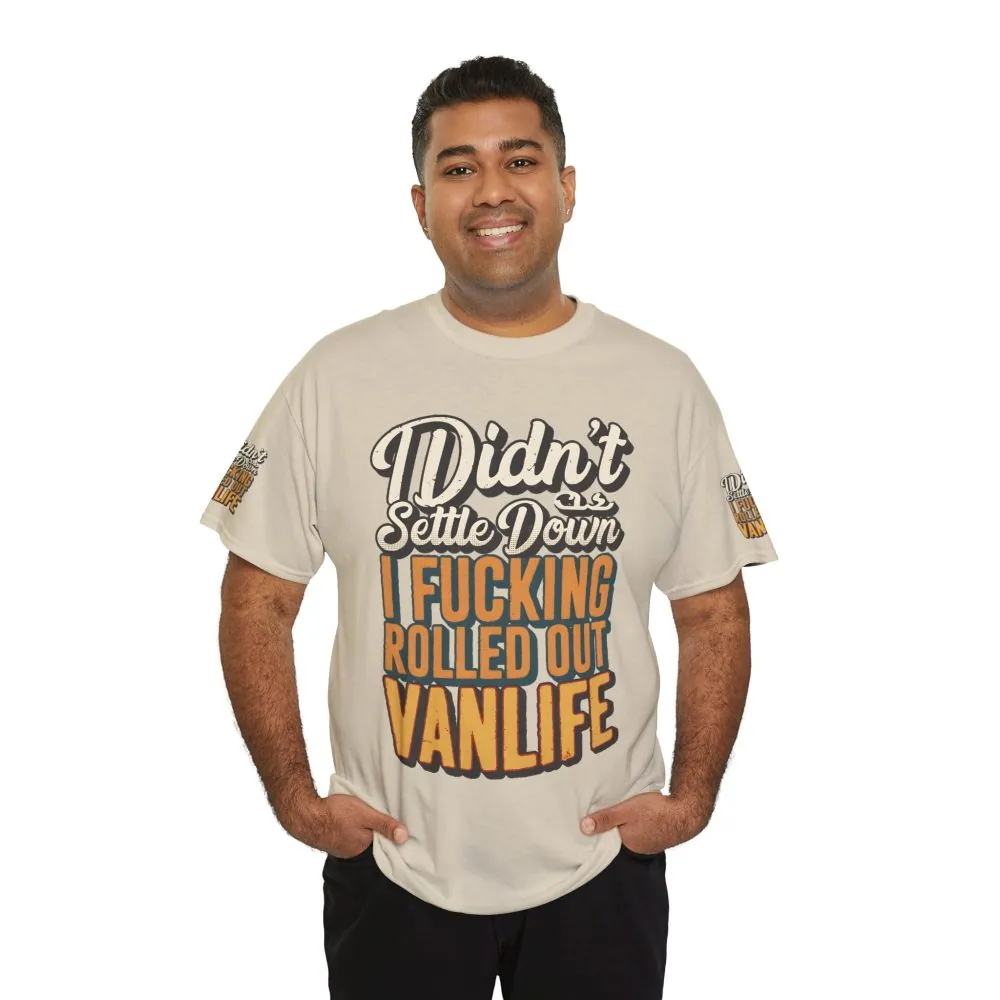 6292364311716075990_2048.jpeg Unisex Heavy Cotton Tee — "Dind´t Settle Down" Design F**K-Line