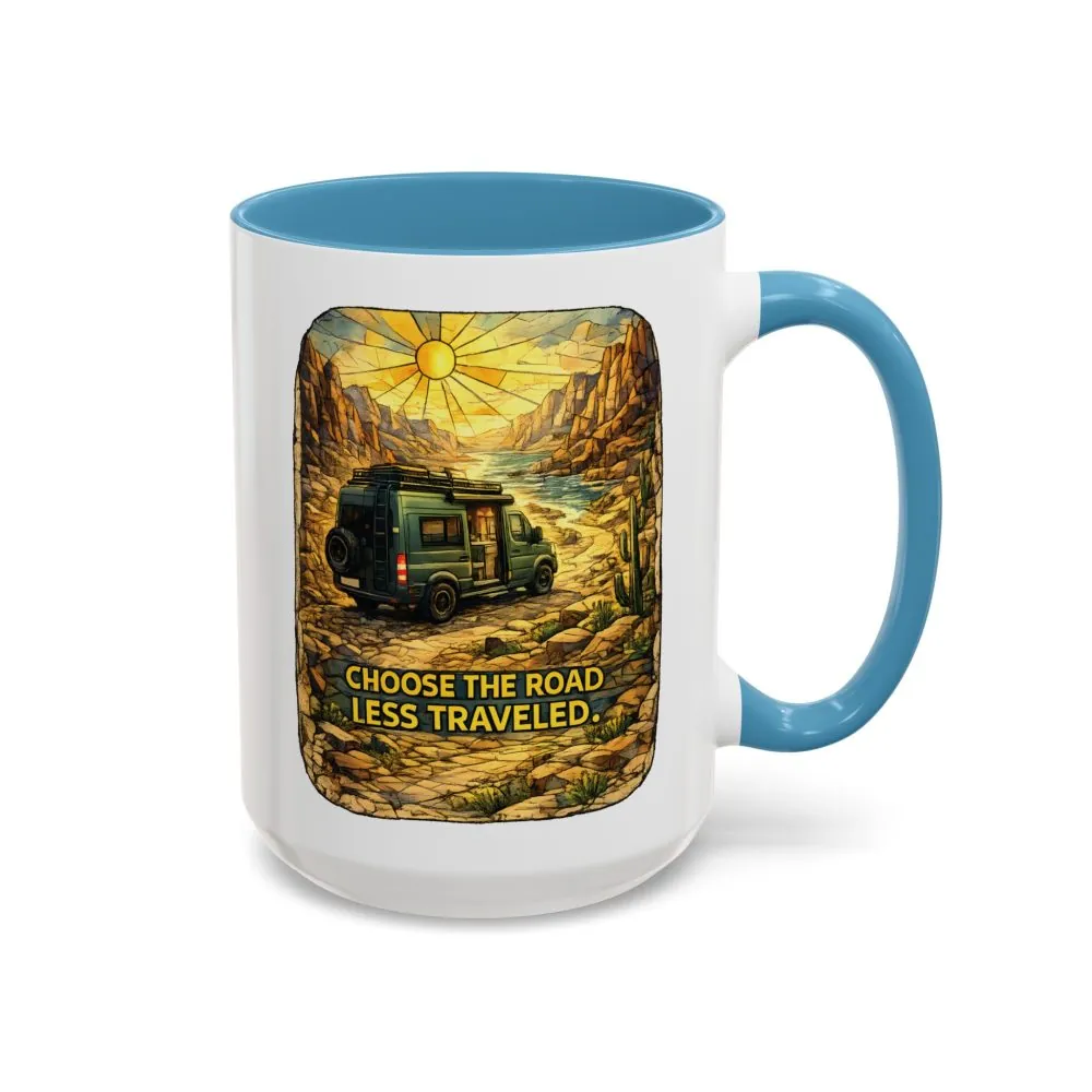 6298435020704517520_2048.jpeg Accent Coffee Mug (11, 15oz) — "Choose The Road Less Traveled" Design Cubic-Line