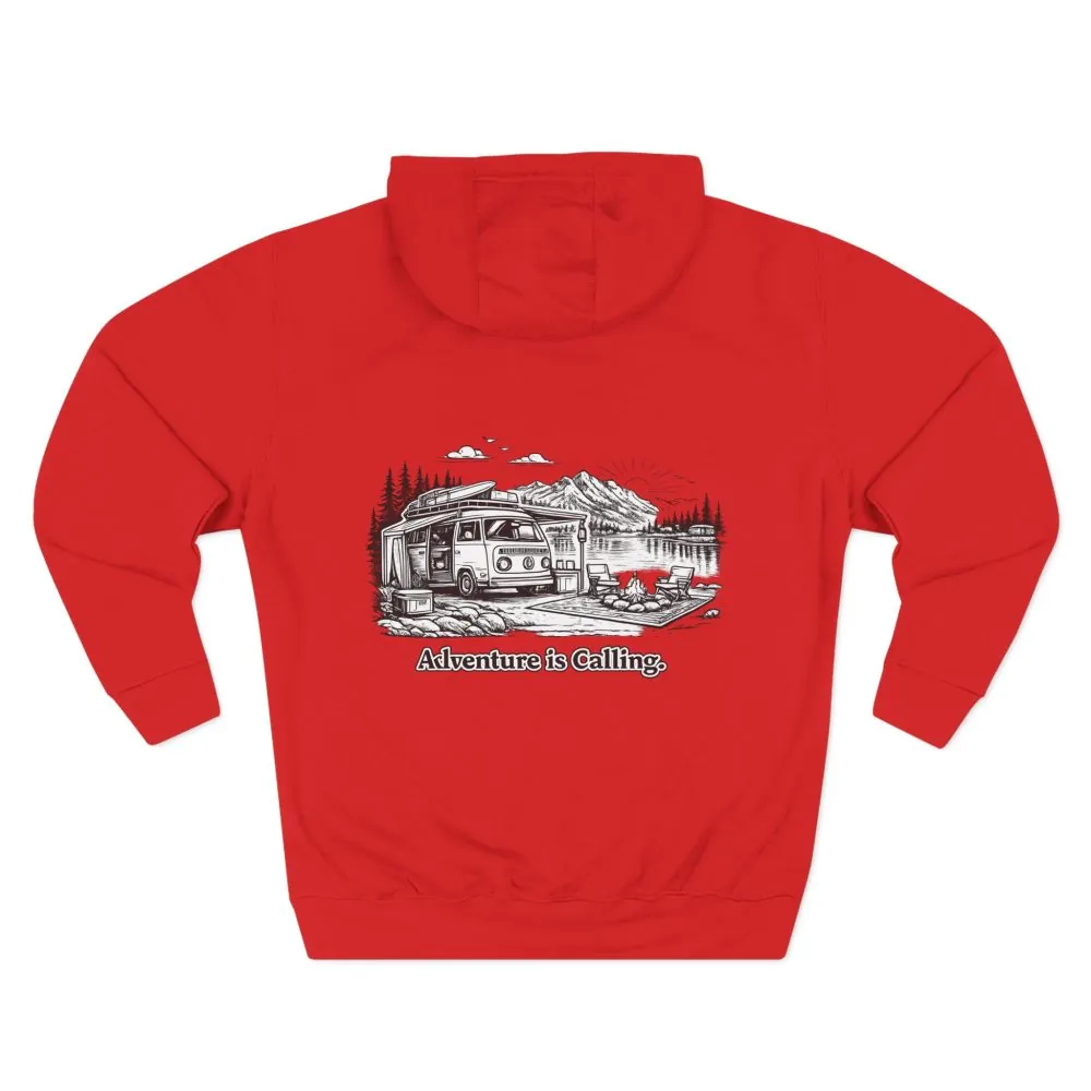 6306979502176837595_2048.jpeg Three-Panel Fleece Hoodie - "Adventure Is Calling" Design Minimal-Line
