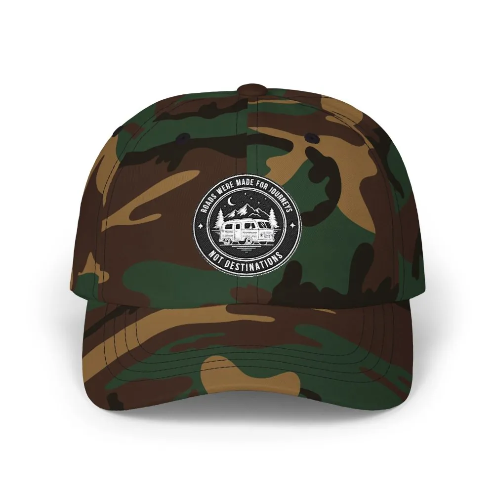 Dad Cap - "ROAD WHERE MADE FOR JOURNEYS-NOT DESTINATIONS" Vintage National Park Stamp Hat