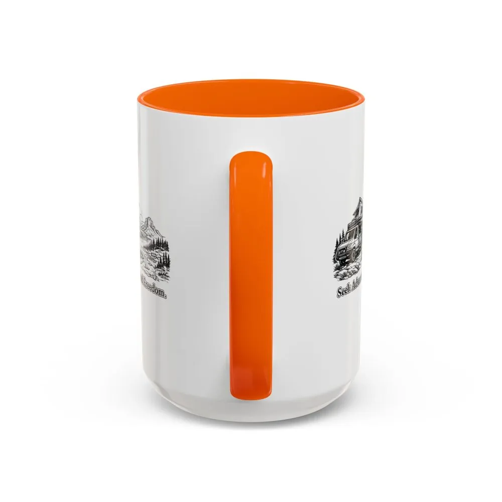 6314237644224376196_2048.jpeg Accent Coffee Mug (11, 15oz) — "Seek Adventure, Find Freedom" Design Minimal-Line