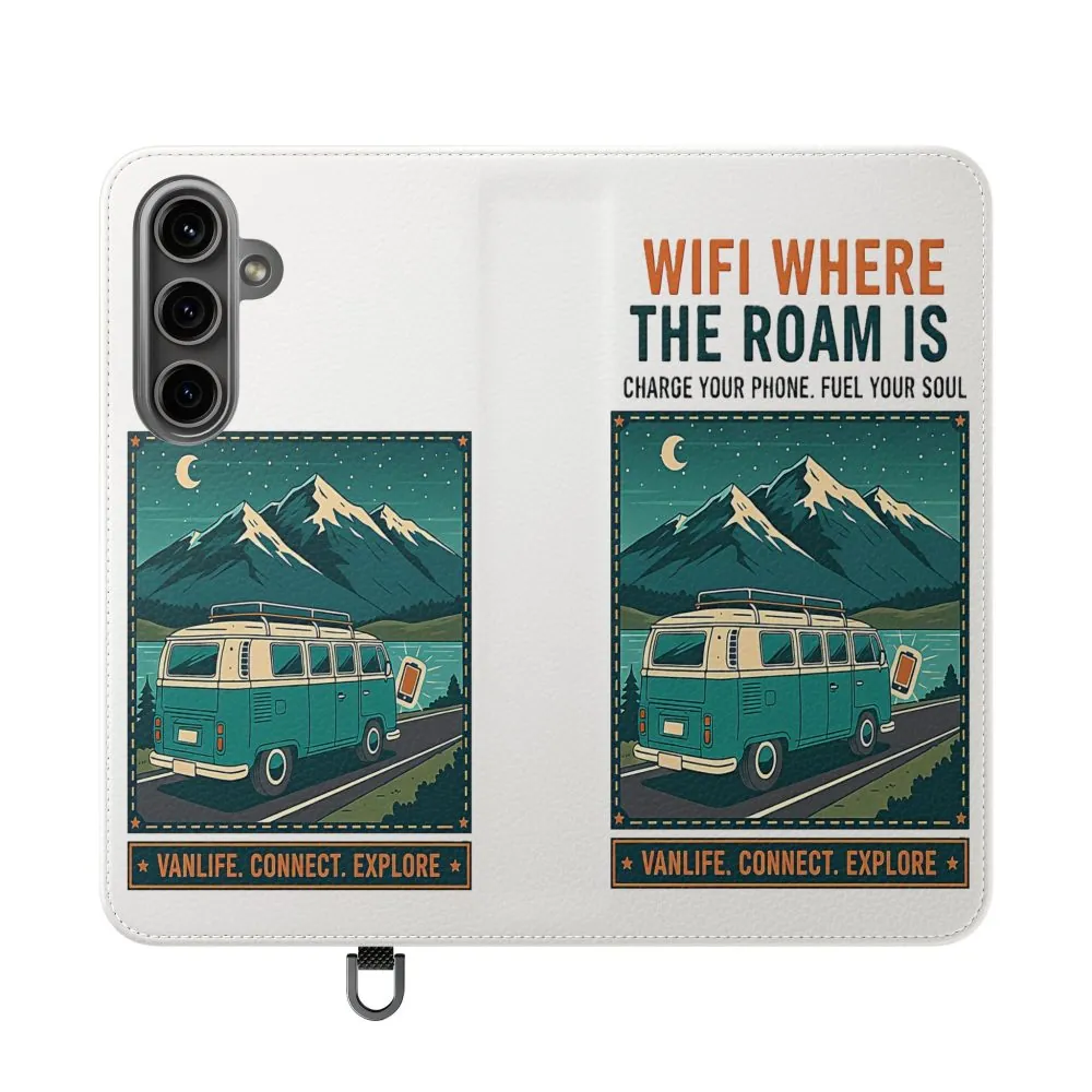 6327222852580249787_2048.jpeg Flip Phone Case — “WiFi Where the Roam Is” Vanlife Wallet Case