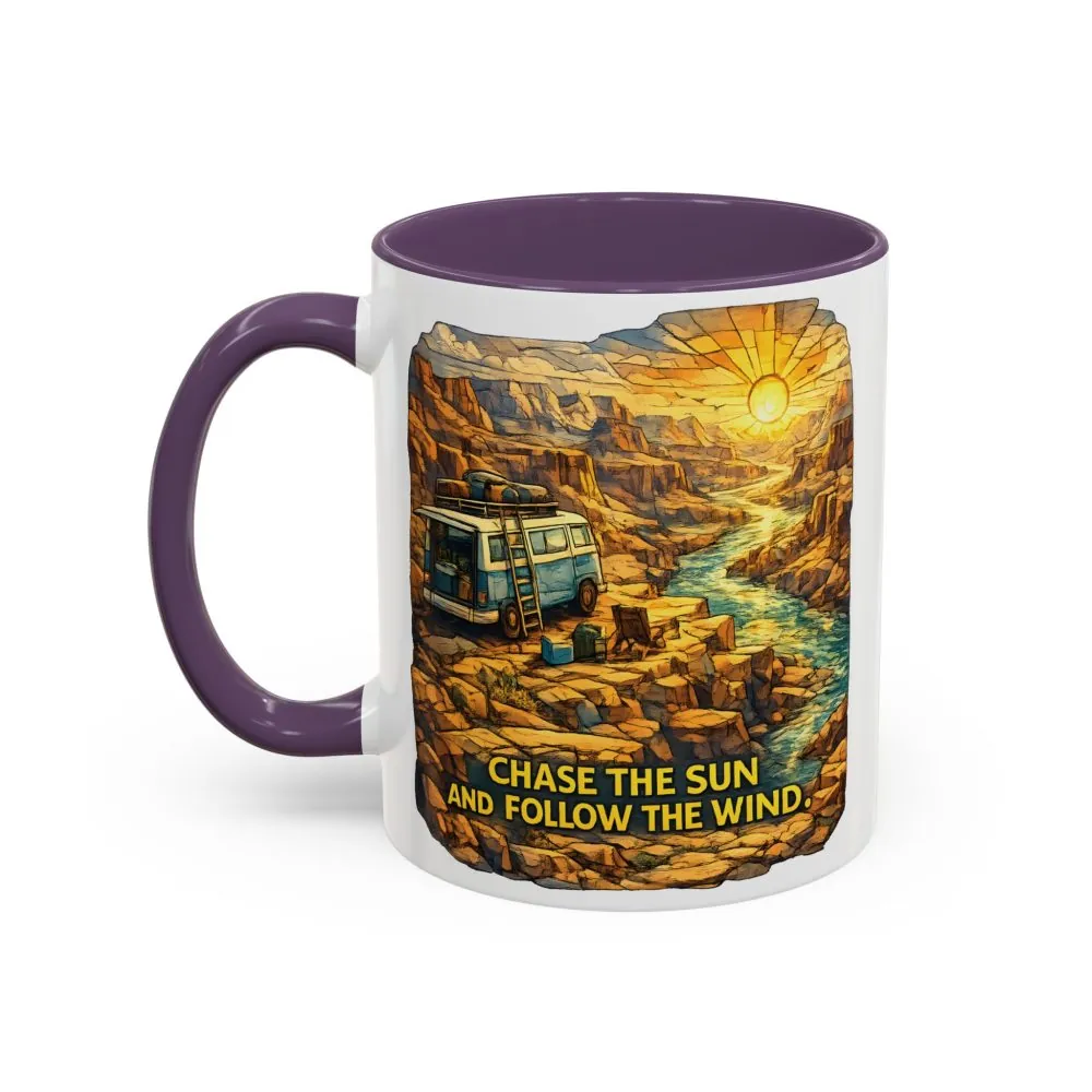 6337454521511368703_2048.jpeg Accent Coffee Mug (11, 15oz) — "Chase The Sun And Follow The Wind" Design Cubic-Line