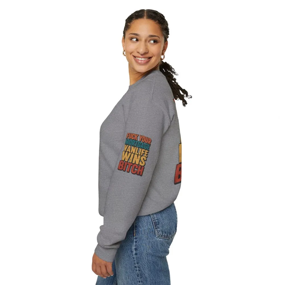 Unisex Heavy Blend™ Crewneck Sweatshirt — "Fuck Your Mortgage" Design F**K-Line