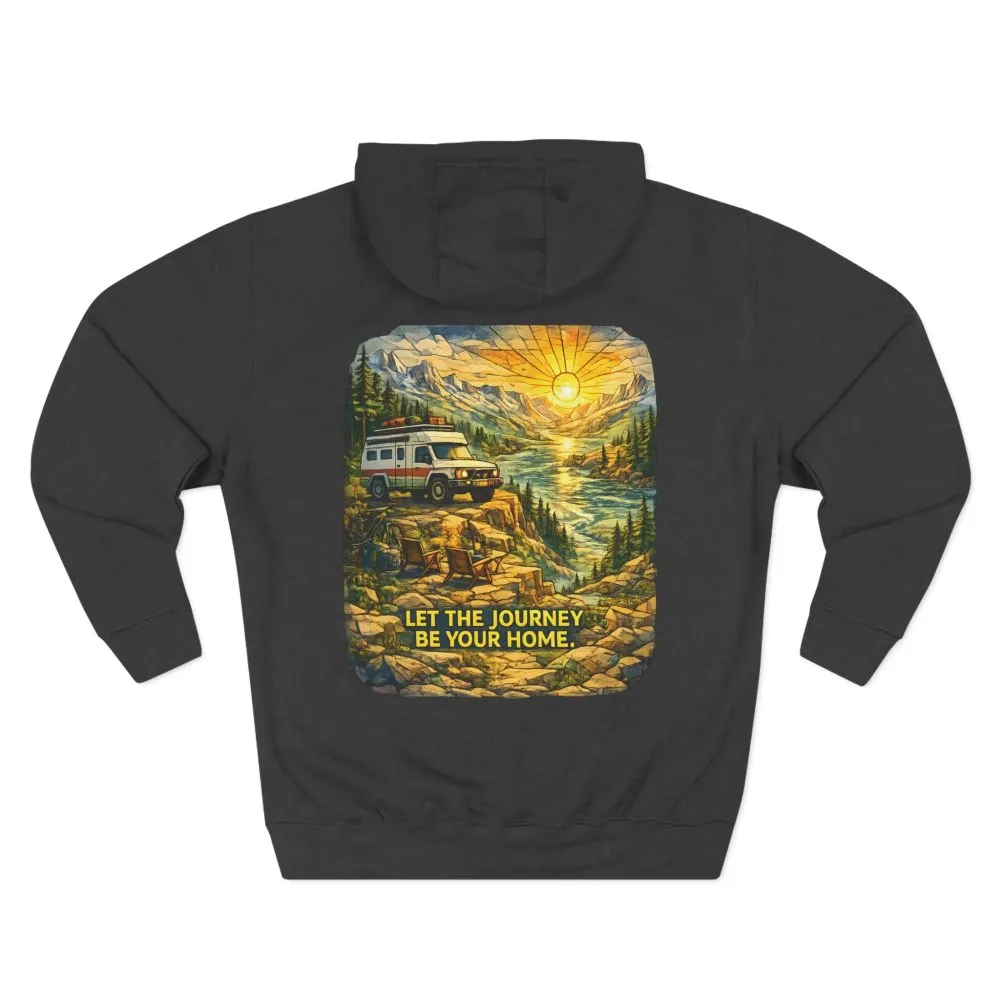 6355466509240797731_2048.jpeg Three-Panel Fleece Hoodie - "Let The Journey Be Your Home" Design Cubic-Line
