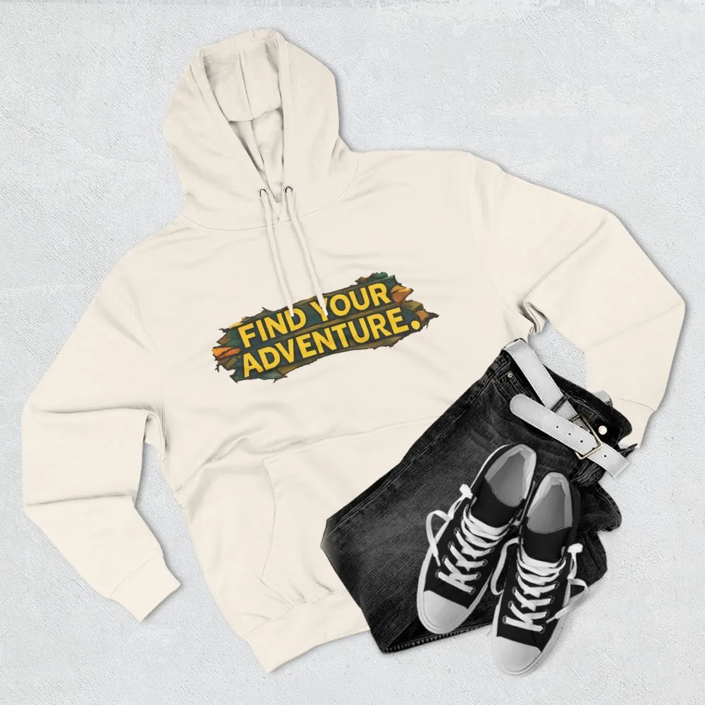 6360352101309272807_2048.jpeg Three-Panel Fleece Hoodie - ""Find Your Adventure"" Design Cubic-Line