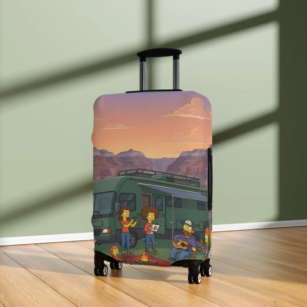 6375954120813858921_2048.jpeg Luggage Cover — Adventure Camper Sketch Travel Suitcase(Design Sitcom-Line)