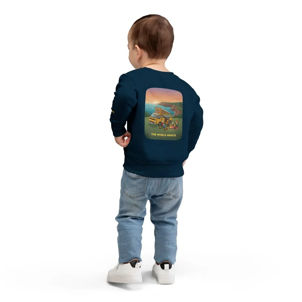 Toddler Sweatshirt - "The World Awaits" (Design Sitcom-Line)