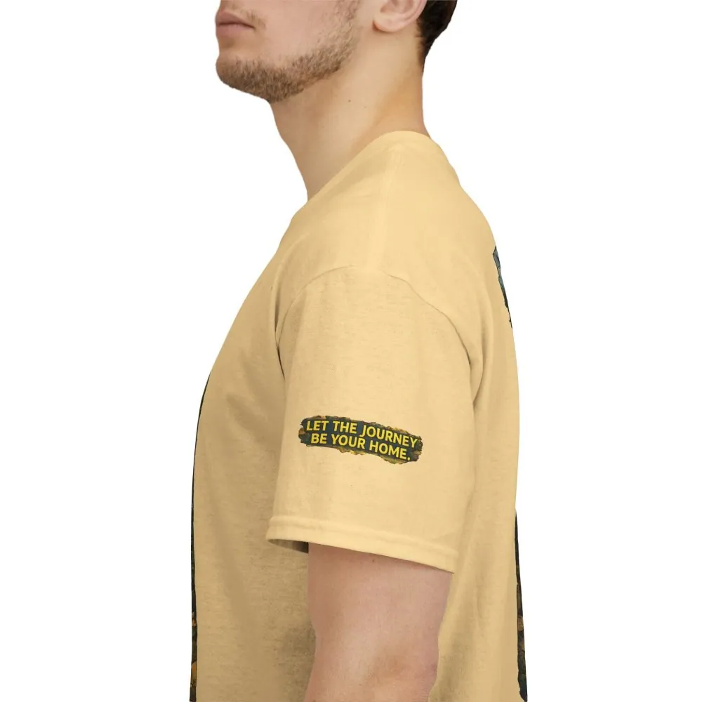Unisex Heavy Cotton Tee — "Let The Journey Be Your Home" Design Cubic-Line