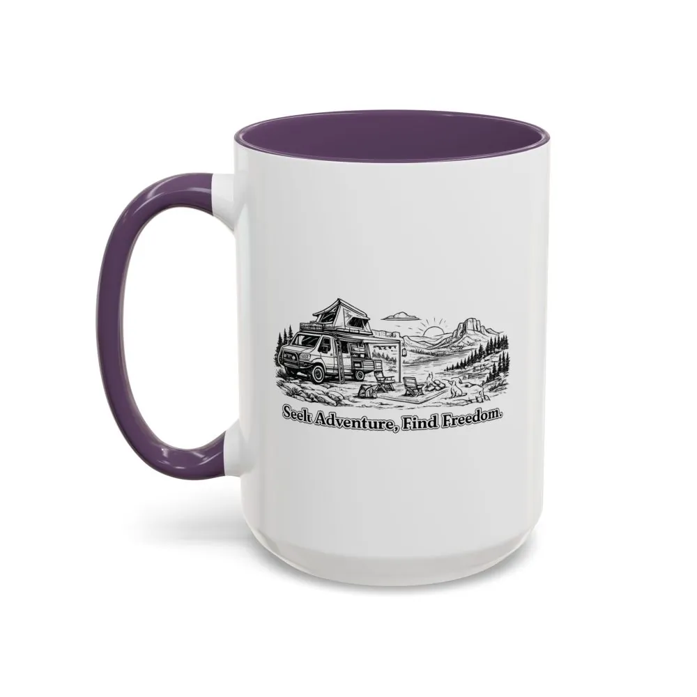 6406581131738103666_2048.jpeg Accent Coffee Mug (11, 15oz) — "Seek Adventure, Find Freedom" Design Minimal-Line