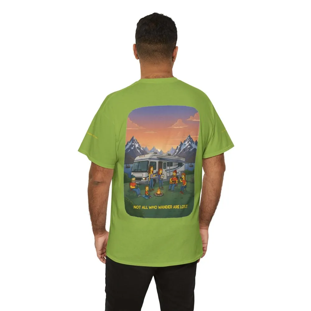 Unisex Heavy Cotton Tee — "Not All Who Wander Are Lost" Design Sitcom-Line