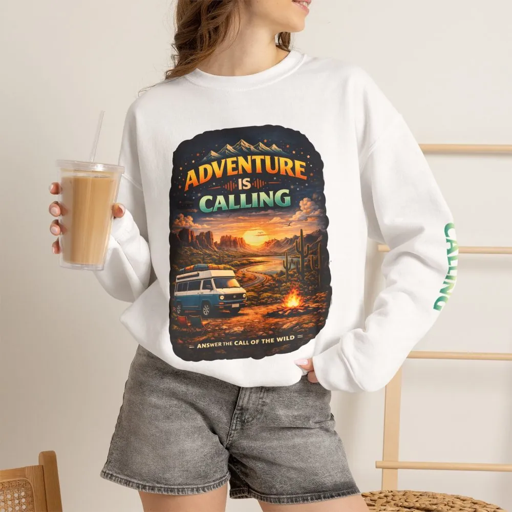 6417184991968972952_2048.jpeg Unisex Heavy Blend™ Crewneck Sweatshirt — "Adventure Is Calling" Design Scenic-Line