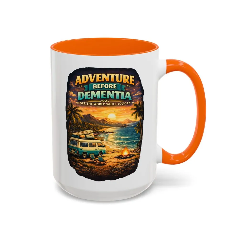 Accent Coffee Mug (11, 15oz) — "Adventure Before Dementia" Design Scenic-Line