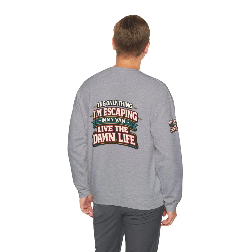 6441394347253167602_2048.jpeg Unisex Heavy Blend™ Crewneck Sweatshirt — "The Only Thing I´m Escaping" Design F**K-Line