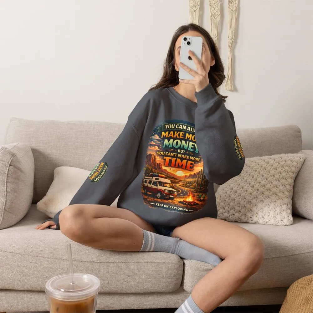 Unisex Heavy Blend™ Crewneck Sweatshirt — "You Can Always Make More Money" Design Scenic-Line