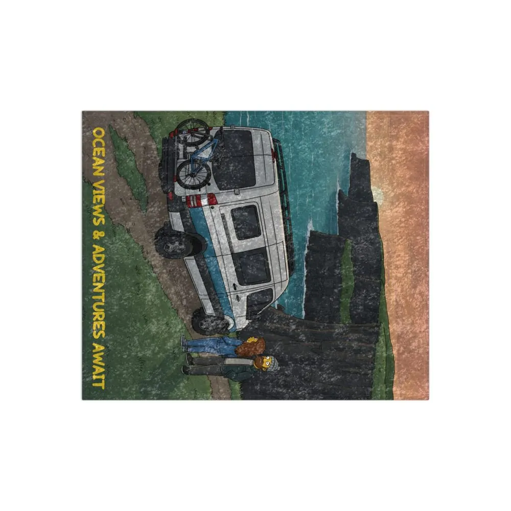 6442567121365250948_2048.jpeg Crushed Velvet Blanket —"Ocean Views-Adventures Awaits" Design Sitcom-Line (Campervan)