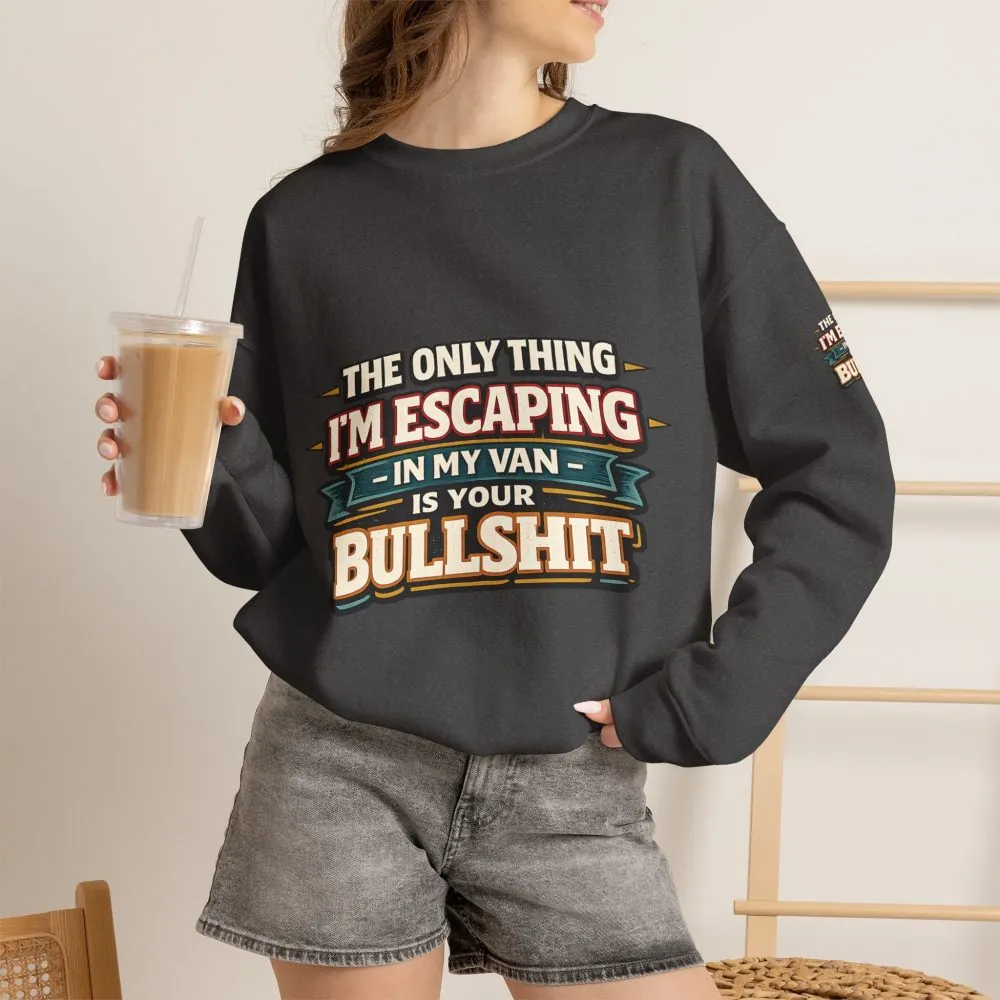 Unisex Heavy Blend™ Crewneck Sweatshirt — "The Only Thing I´m Escaping" Design F**K-Line