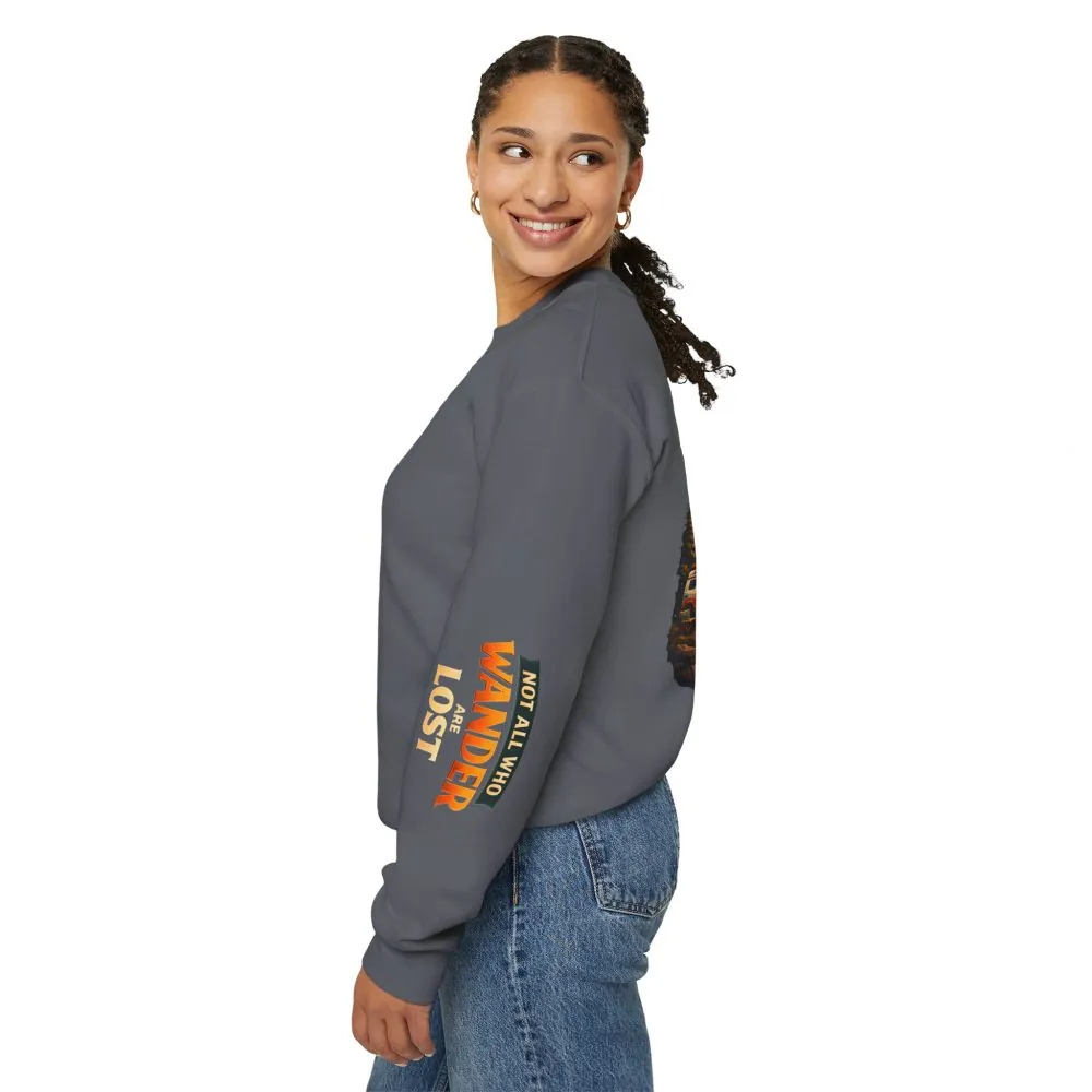 6465492623115665761_2048.jpeg Unisex Heavy Blend™ Crewneck Sweatshirt — "Not All Who Wander Are Lost" Design Scenic-Line