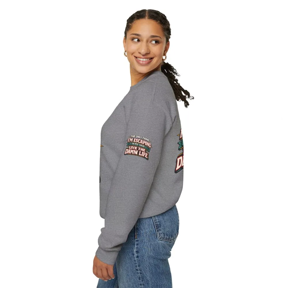 6477283321388517583_2048.jpeg Unisex Heavy Blend™ Crewneck Sweatshirt — "The Only Thing I´m Escaping" Design F**K-Line
