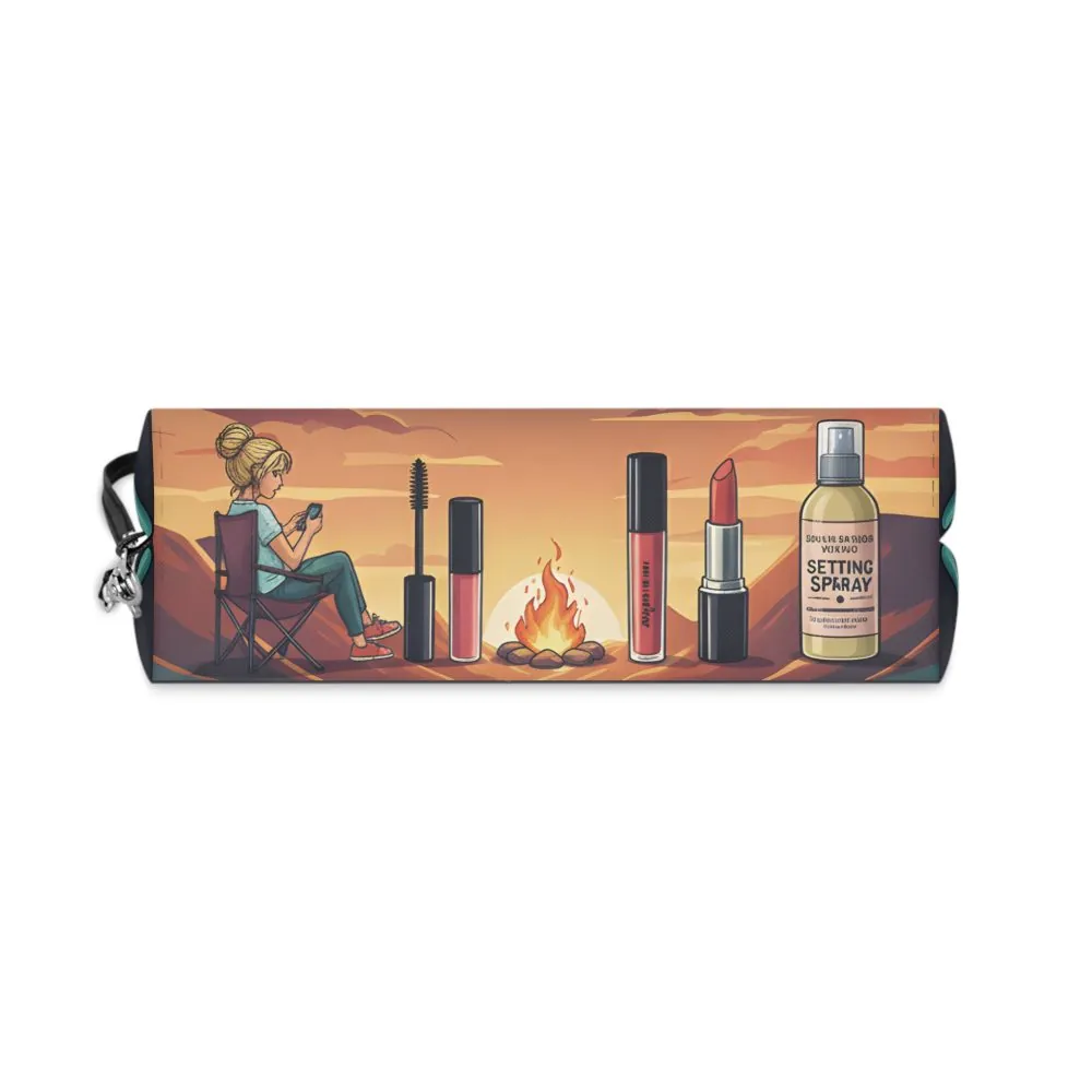 Makeup Bag — "Adventure Is My Aesthetic and My Foundation" campervan quoted