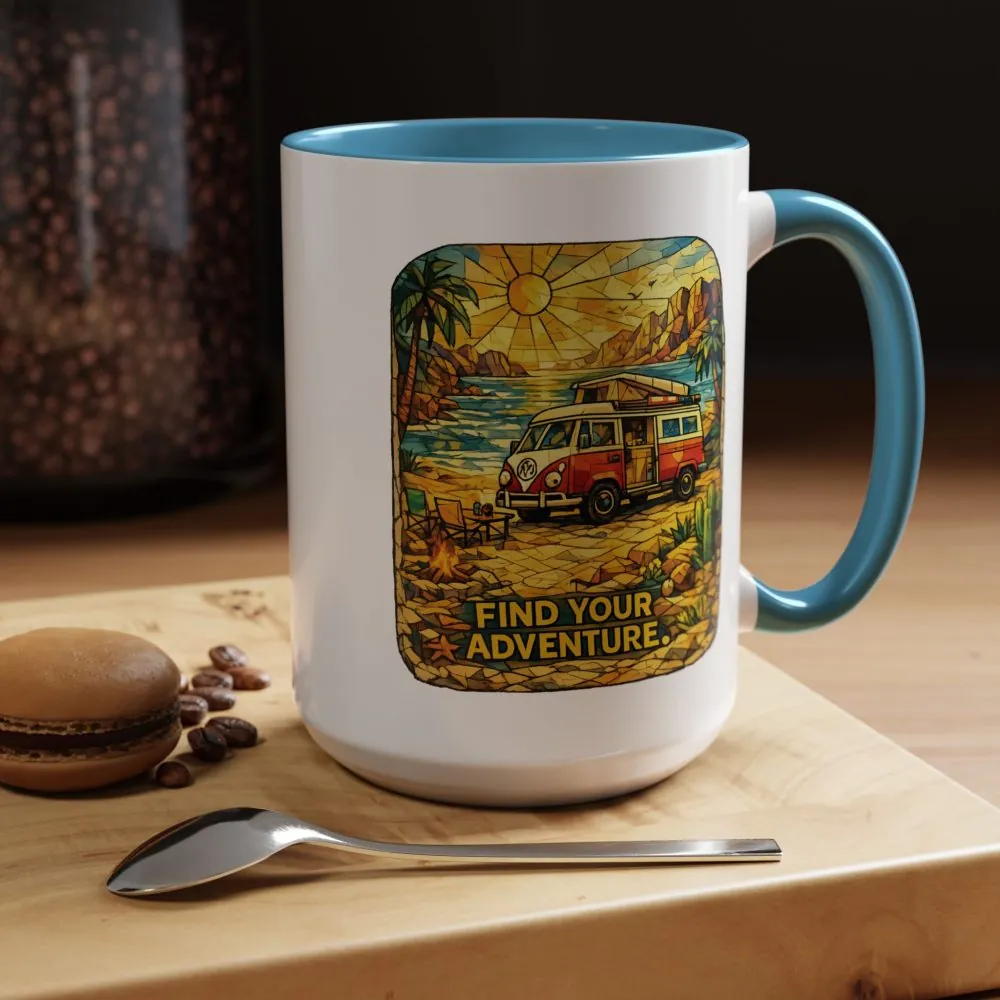 6522460731036680657_2048.jpeg Accent Coffee Mug (11, 15oz) — ""Find Your Adventure"" Design Cubic-Line