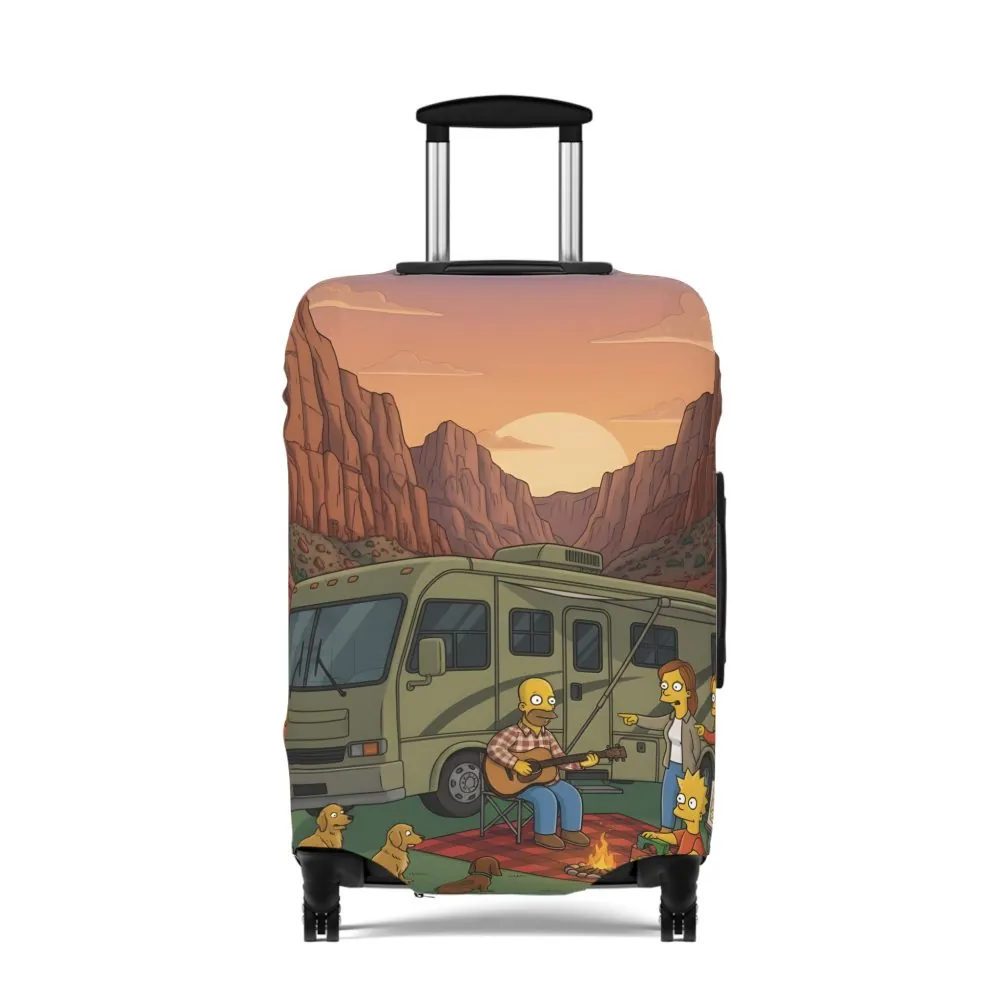 6524920943564775321_2048.jpeg Luggage Cover — Adventure Camper Sketch Travel Suitcase(Design Sitcom-Line)