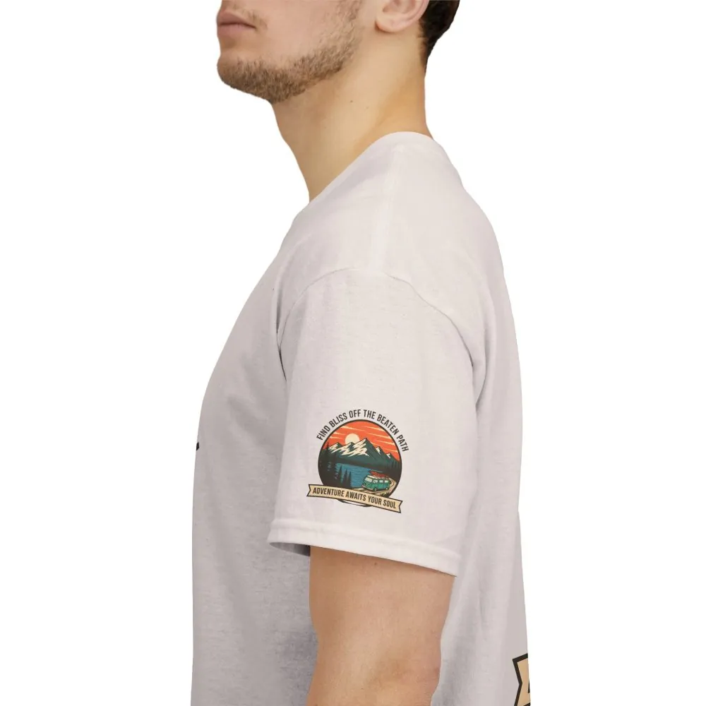 6528531152351368526_2048.jpeg Unisex Heavy Cotton Tee — "Find Bliss Off the Beaten Path" Mountain & Camper T‑Shirt