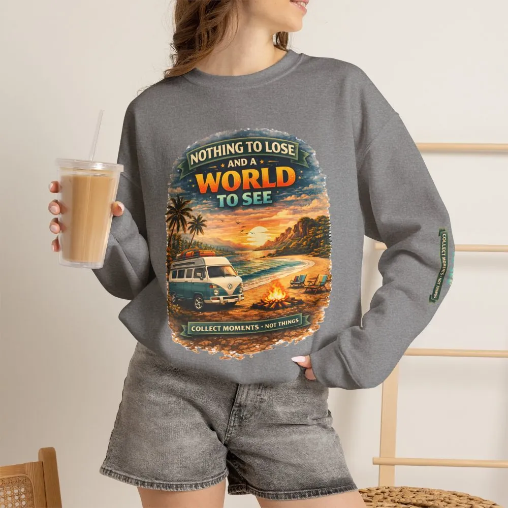 Unisex Heavy Blend™ Crewneck Sweatshirt — "Nothing To Lose" Design Scenic-Line