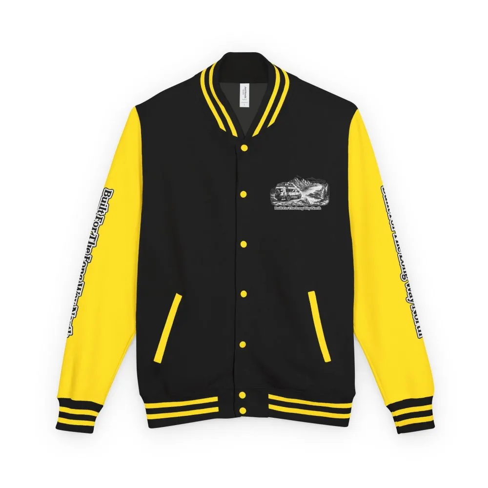 Unisex Heavyweight Letterman Jacket — "Built For The Long Way North" Travel Varsity Coat