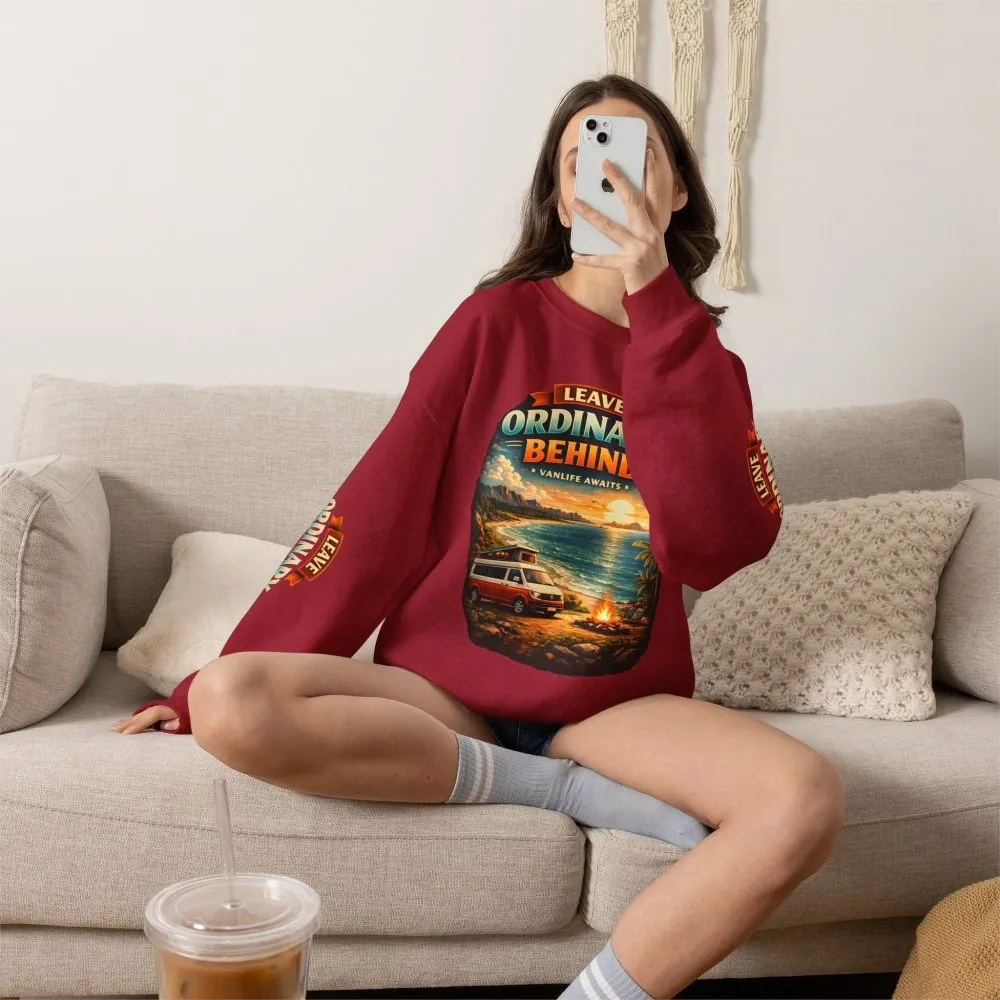 Unisex Heavy Blend™ Crewneck Sweatshirt — "Leave Ordinary Behind" Design Scenic-Line