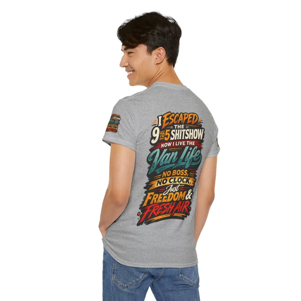 6566375127792619259_2048.jpeg Unisex Heavy Cotton Tee — "I Escaped The 9 To 5" Design F**K-Line