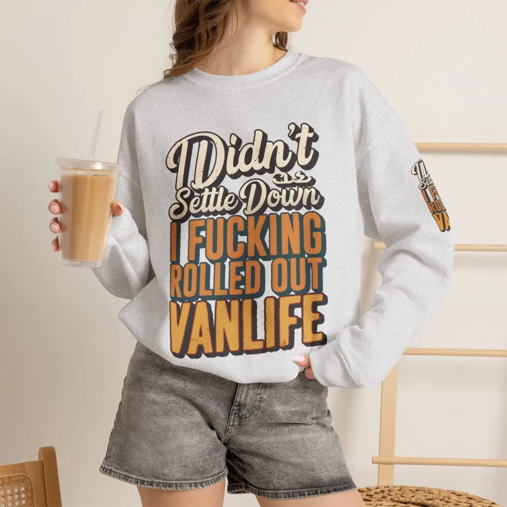 Unisex Heavy Blend™ Crewneck Sweatshirt — "Dind´t Settle Down" Design F**K-Line