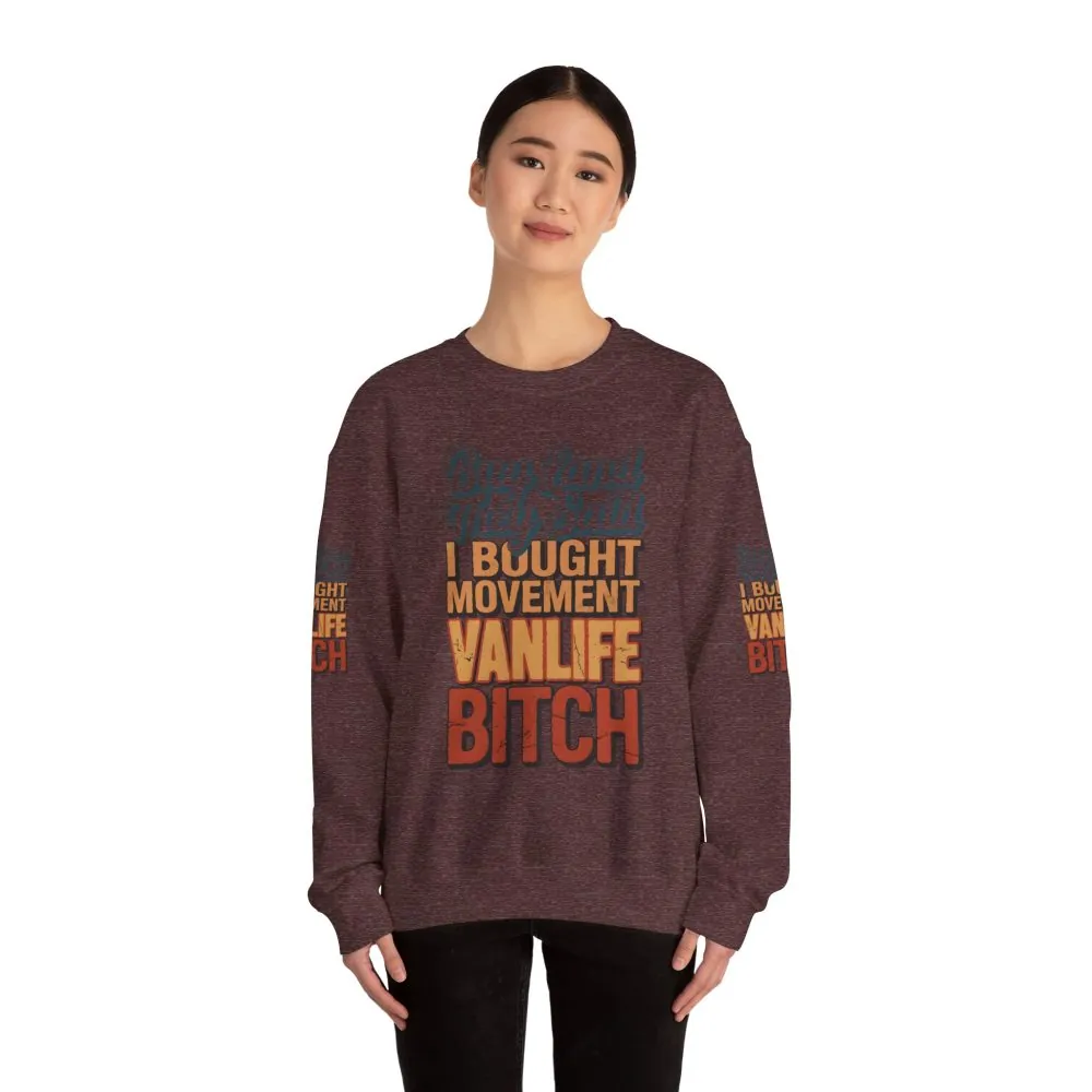 Unisex Heavy Blend™ Crewneck Sweatshirt — "Buy Land They Said" Design F**K-Line